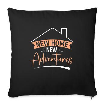 Nouveau propriétaire Propriétaire d’une maison Propriétaire d’une maison - Housse de coussin décorative 45 x 45 cm - noir - Devant