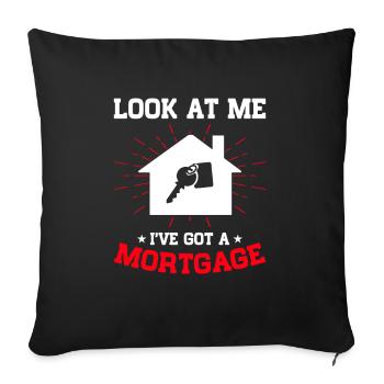 Nouveau propriétaire Propriétaire d’une maison Propriétaire d’une maison - Housse de coussin décorative 45 x 45 cm - noir - Devant