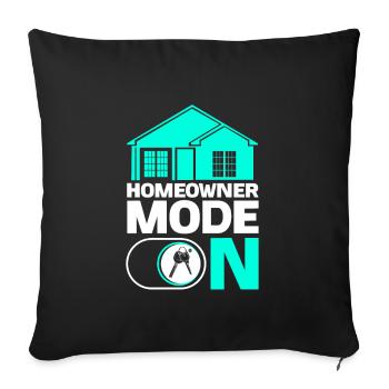 Nouveau propriétaire Propriétaire d’une maison Propriétaire d’une maison - Housse de coussin décorative 45 x 45 cm - noir - Devant