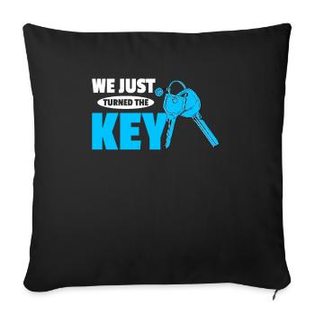 Nouveau propriétaire Propriétaire d’une maison Propriétaire d’une maison - Housse de coussin décorative 45 x 45 cm - noir - Devant