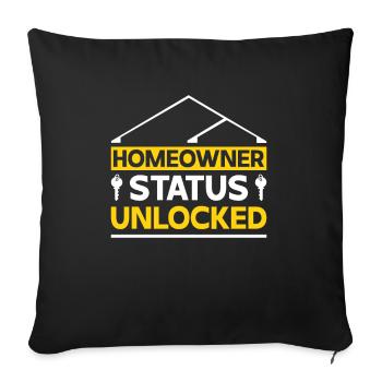Nouveau propriétaire Propriétaire d’une maison Propriétaire d’une maison - Housse de coussin décorative 45 x 45 cm - noir - Devant