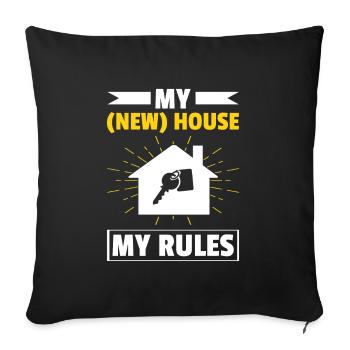 Nouveau propriétaire Propriétaire d’une maison Propriétaire d’une maison - Housse de coussin décorative 45 x 45 cm - noir - Devant