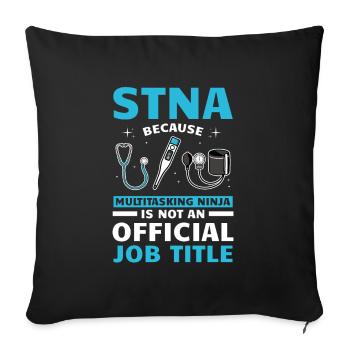 STNA Certified Nursing Assistant - Sofa pillowcase 17,3'' x 17,3'' (45 x 45 cm) - black - Front