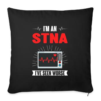 STNA Certified Nursing Assistant - Sofa pillowcase 17,3'' x 17,3'' (45 x 45 cm) - black - Front