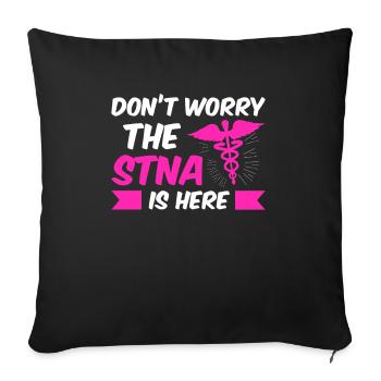 STNA Certified Nursing Assistant - Sofa pillowcase 17,3'' x 17,3'' (45 x 45 cm) - black - Front
