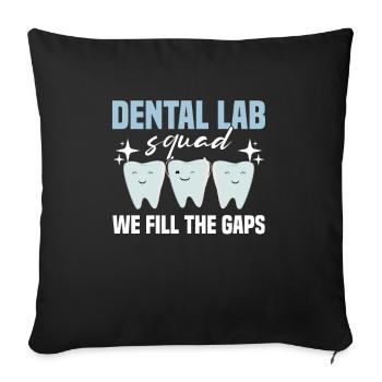 Dental technician Dental technician - Sofa pillowcase 17,3'' x 17,3'' (45 x 45 cm) - black - Front