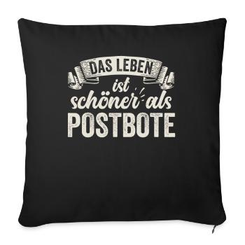 Lustige Postbote Pakete Zustellung Postdienst - Sofakissenbezug 45 x 45 cm - Schwarz - Vorne