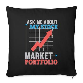 Posez-moi des questions sur mon portefeuille boursier - Housse de coussin décorative 45 x 45 cm - noir - Devant