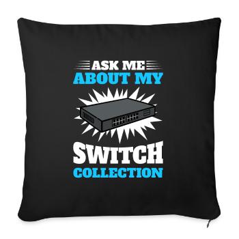 Network Administrator System Administrator Network - Sofa pillowcase 17,3'' x 17,3'' (45 x 45 cm) - black - Front