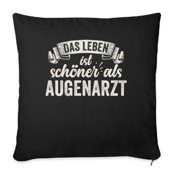 Lustige Augenarzt Sehtest Brille Kontaktlinsen - Sofakissenbezug 45 x 45 cm - Schwarz - Vorne