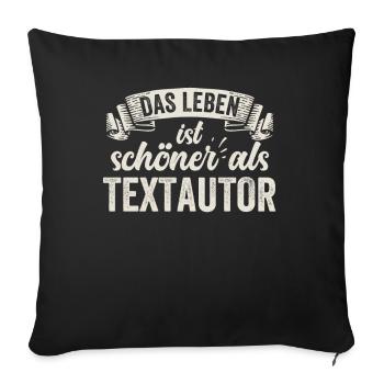 Lustige Textautor Schriftsteller Buch Geschichte - Sofakissenbezug 45 x 45 cm - Schwarz - Vorne