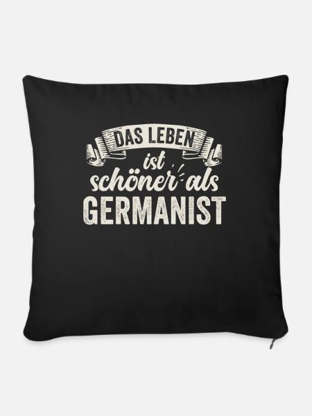 Lustige Germanist Sprache Literatur Grammatik - Sofakissenbezug 45 x 45 cm - Schwarz