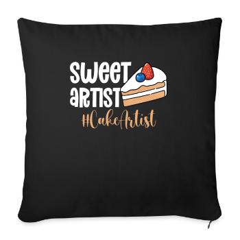 Cake Artist Cake Decorator Cake Decorator B - Sofa pillowcase 17,3'' x 17,3'' (45 x 45 cm) - black - Front