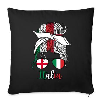 Italia, Ragazza italiana Italian Girl Italie - Housse de coussin décorative 45 x 45 cm - noir - Devant