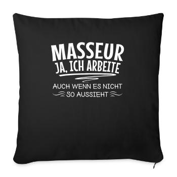 Massage Entspannung Wellness Körperarbeit - Sofakissenbezug 45 x 45 cm - Schwarz - Vorne