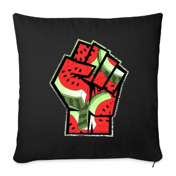 Free Palestine Watermelon Patriotic Symbol Fist - Sofa pillowcase 17,3'' x 17,3'' (45 x 45 cm) - black - Front