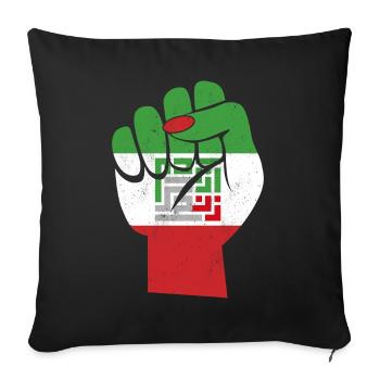 Iranian Flag Women Life Freedom in Farsi Female - Sofa pillowcase 17,3'' x 17,3'' (45 x 45 cm) - black - Front