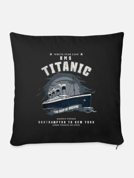 Vintage Titanic Lover Weihnachtsgeschenke zum Geburtstag - Sofakissenbezug 45 x 45 cm - Schwarz