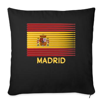 Madrid Spain Spanish Flag Drummer Sticks Patriotic - Sofa pillowcase 17,3'' x 17,3'' (45 x 45 cm) - black - Front