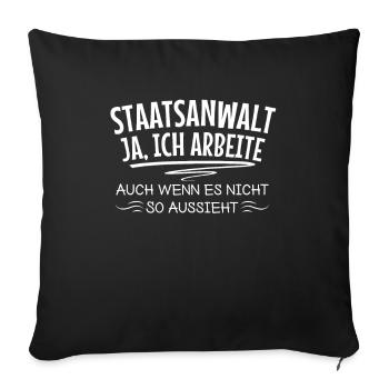 Staatsanwalt Strafrecht Ermittlungen Anklage - Sofakissenbezug 45 x 45 cm - Schwarz - Vorne
