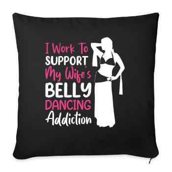 Citations de danse drôles Danseur drôle Raqs sharqi Swing - Housse de coussin décorative 45 x 45 cm - noir - Devant