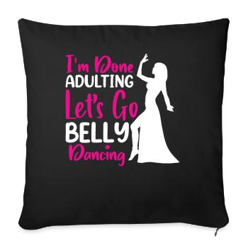 Citations de danse drôles Danseur drôle Raqs sharqi Swing - Housse de coussin décorative 45 x 45 cm - noir - Devant