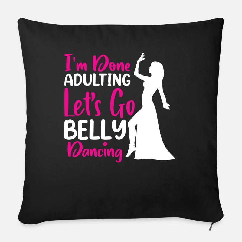 Citations de danse drôles Danseur drôle Raqs sharqi Swing - Housse de coussin décorative 45 x 45 cm - noir