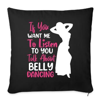 Citations de danse drôles Danseur drôle Raqs sharqi Swing - Housse de coussin décorative 45 x 45 cm - noir - Devant
