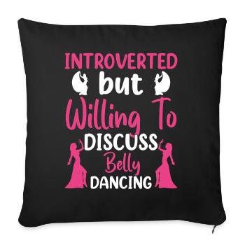 Citations de danse drôles Danseur drôle Raqs sharqi Swing - Housse de coussin décorative 45 x 45 cm - noir - Devant