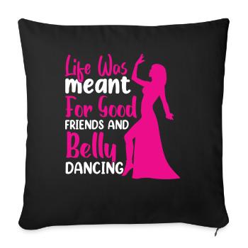 Citations de danse drôles Danseur drôle Raqs sharqi Swing - Housse de coussin décorative 45 x 45 cm - noir - Devant