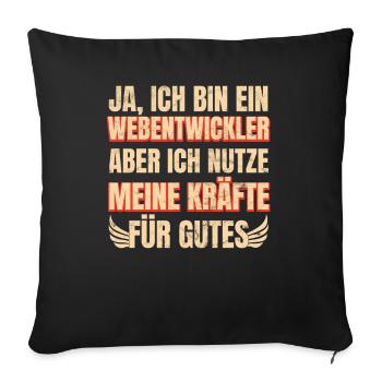 Webentwickler Programmierer Informatiker - Sofakissenbezug 45 x 45 cm - Schwarz - Vorne