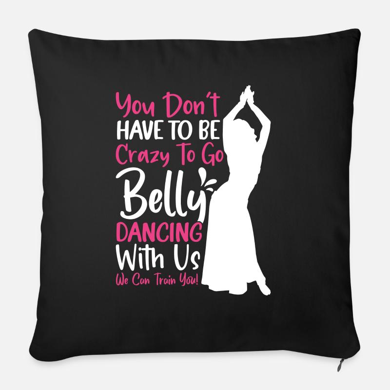 Citations de danse drôles Danseur drôle Raqs sharqi Swing - Housse de coussin décorative 45 x 45 cm - noir