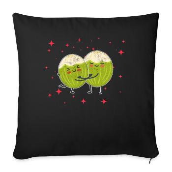 Cute Coconut Couple Hugging Coconut Lovers - Sofakissenbezug 45 x 45 cm - Schwarz - Vorne