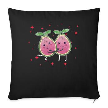 Cute Guava Couple Hugging Guava Lovers - Sofakissenbezug 45 x 45 cm - Schwarz - Vorne