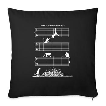 Sound Of Silence sheet music without notes with monkeys - Sofa pillowcase 17,3'' x 17,3'' (45 x 45 cm) - black - Front