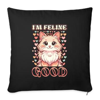 Drôle De Chat Dame, Chat Maman - Housse de coussin décorative 45 x 45 cm - noir - Devant