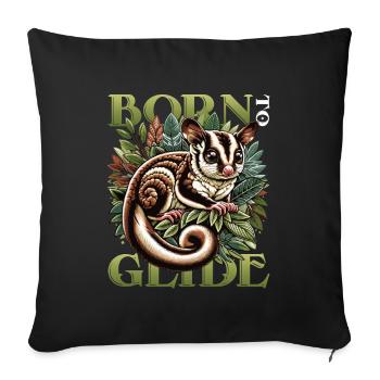 Australian Sugar Glider Short-headed Gliders - Sofa pillowcase 17,3'' x 17,3'' (45 x 45 cm) - black - Front