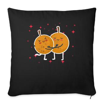 Cute Longan Couple Hugging Longan Fruit Lovers - Sofakissenbezug 45 x 45 cm - Schwarz - Vorne