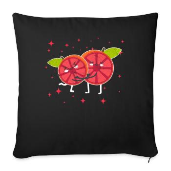 Cute Pomelo Couple Hugging Pomelo Fruit Lovers - Sofakissenbezug 45 x 45 cm - Schwarz - Vorne