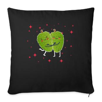Cute Soursop Couple Hugging Soursop Fruit Lovers - Sofakissenbezug 45 x 45 cm - Schwarz - Vorne