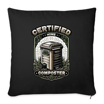 Composting Enthusiast Vermiculture Kompostierung - Sofa pillowcase 17,3'' x 17,3'' (45 x 45 cm) - black - Front