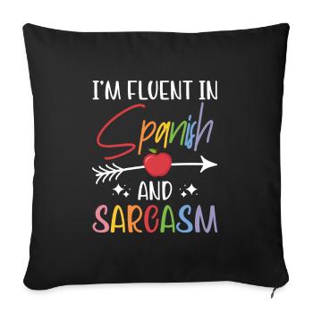 Spanish Teacher Maestra Bilingual Teacher - Sofa pillowcase 17,3'' x 17,3'' (45 x 45 cm) - black - Front