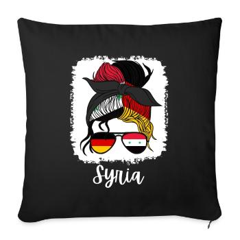 Half German Half Syrian Girl Germany Syria - Sofa pillowcase 17,3'' x 17,3'' (45 x 45 cm) - black - Front