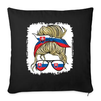 Slovenka Slowakei Flagge Mädchen Slowakische Mädchen Kinder - Sofakissenbezug 45 x 45 cm - Schwarz - Vorne