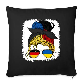 Moitié allemande, moitié ukrainienne, Allemagne, Ukraine - Housse de coussin décorative 45 x 45 cm - noir - Devant