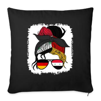 Half German Half Syrian Girl Germany Syria - Sofa pillowcase 17,3'' x 17,3'' (45 x 45 cm) - black - Front