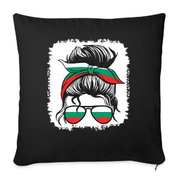Bulgaria Bulgarian Flag Girls Bulgarian Girl Kids - Sofa pillowcase 17,3'' x 17,3'' (45 x 45 cm) - black - Front
