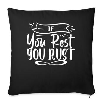 Citations et blagues drôles Dictons hilarants et humour - Housse de coussin décorative 45 x 45 cm - noir - Devant