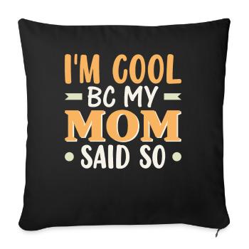 Citations et blagues drôles Dictons hilarants et humour - Housse de coussin décorative 45 x 45 cm - noir - Devant