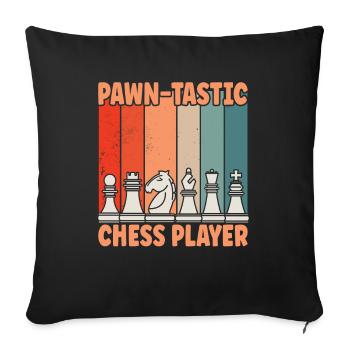 Chess Pawn-tastic - Sofa pillowcase 17,3'' x 17,3'' (45 x 45 cm) - black - Front